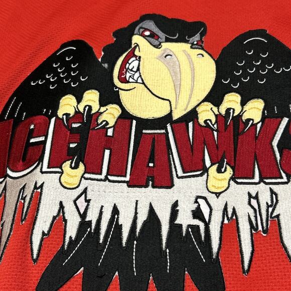 Vintage Port Huron Ice Hawks Hockey Jersey Mens Size 56 XXL 2XL Red 007 R Hockey - Picture 10 of 14